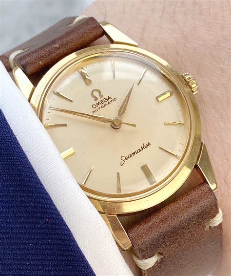 omega seamaster 18k gold automatic.